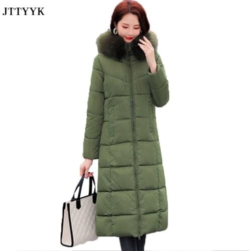 .Plus Size 5XL 6XL Winter Women Down Jacket X-long Hooded Cotton Padded Coat Female Warm Outwear Womens Parka Manteau Femme Hive