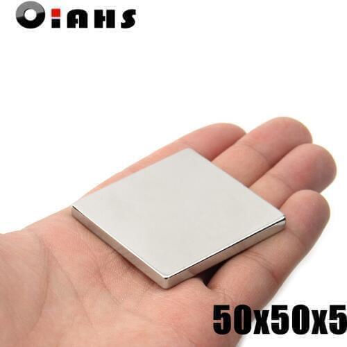1pcs F50x50x5mm Super Powerful Strong Rare Earth Block NdFeB Magnet Neodymium N35 Magnets F50*50*5mm