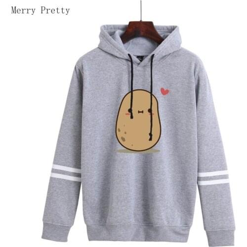 Hooded Sweatshirts For Women Men Hooded Sweatshirt 2020 Summer Kawaii Potato Funny Cotton Pullovers Mens' Hoodies Plus Size 3XL