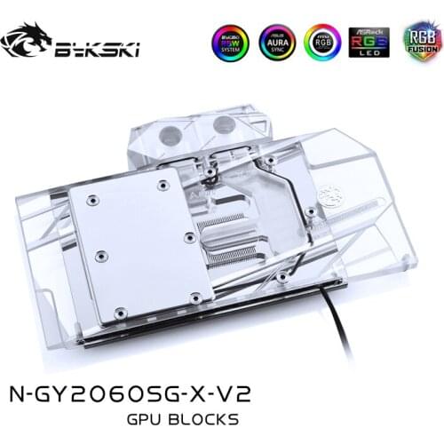 Bykski Water Block use for GALAX GAINWARD RTX 2070/2060/1660Ti/1660 / Full Cover Copper Radiator Block/A-RGB/RGB
