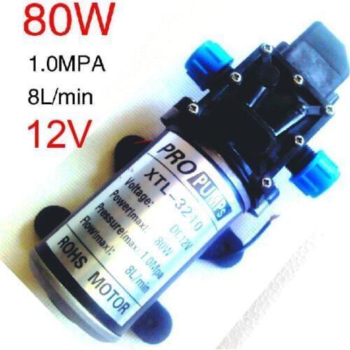12V 80W high pressure mini water pump,electric diaphragm pump,staight pipe to connect,car washing pump 3210YA-12-80