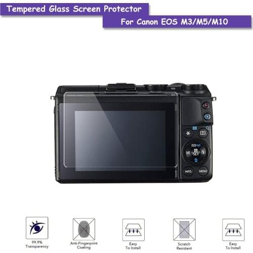 Tempered Glass 9H 2.5D Camera LCD Screen Protector Protective Film For Canon EOS M3 M5 M10