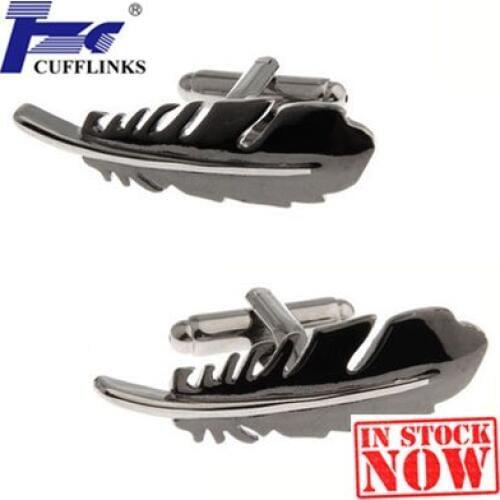 Feather Cufflink Cuff Link 2 Pairs Free Shipping Promotion