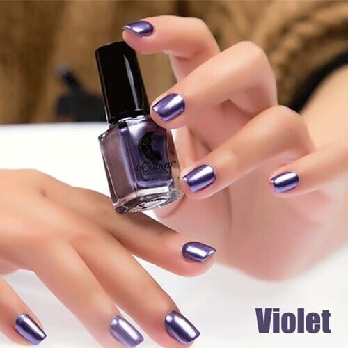 Mirror Nail Polish Silver Transparent Purple Rose Gold Color 6Ml Long-Lasting Nail Polish Girl Cute Nail Decoration Tool