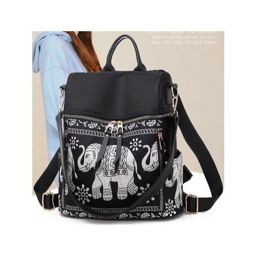 30pcs/lot bohemian style woman elephant oxford backpack female large capacity ethnic double shoulder bag