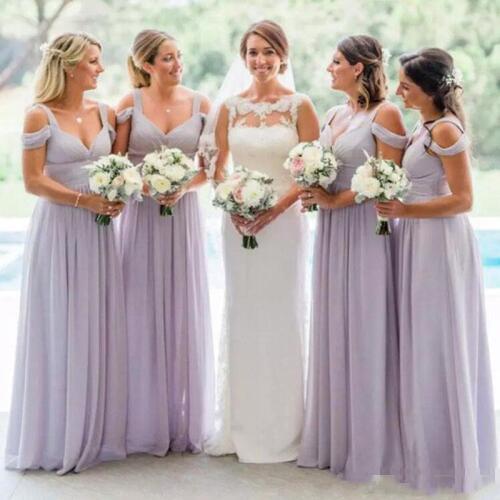 Simple new long paragraph and floor skirt A-shaped heart-shaped collar Chiffon bridesmaid dress for Weeding