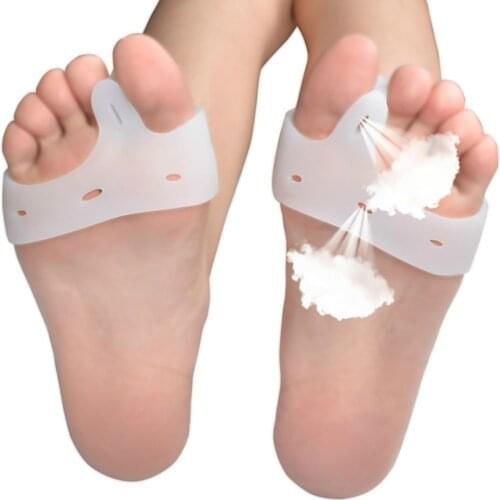 1Pair Medical Silica Gel Pads Silicone Thumb Eversion Splitter Five Finger Separator Toe Fixer Overlapping Finger Splitter Wome