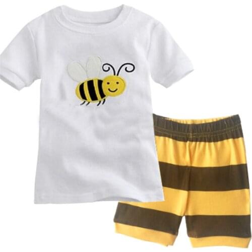 2020 Girls Cartoon Pijamas Kids Pyjamas Children Pajamas Clothing Set Short Sleeve Kids Sleepwear Girls Pajama Sets