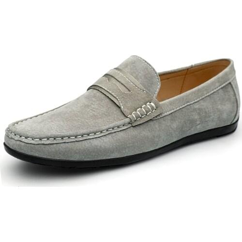 2021 Spring Summer Mens Casual Luxury Brand Genuine Leather Lazy Flats Loafers Comfy Breathable Fashionable Driving Shoes