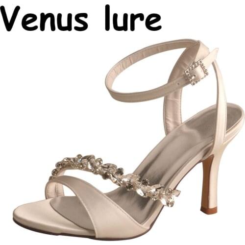 22 Colors) Elegantpark Wedding Shoes Sandal Diamond Ankle Strap Summer Shoes 9CM Heel