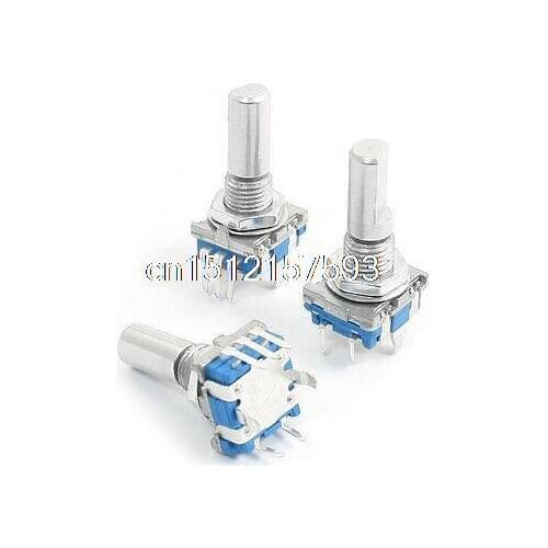 3Pcs 6mm D Shaft 18 Position 360 Degree Rotary Encoder w Push Button Switch
