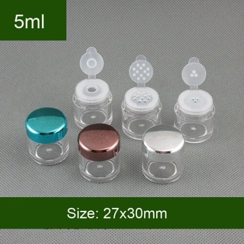 5ml Refillable Bottles loose powder jar with 1/3/12 holes nail powder bottle with sifter,colver nail glitter powder container