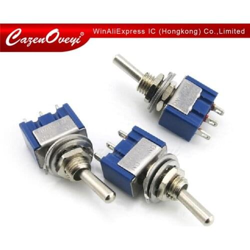 5pcs/lot MTS-102 MTS-103 MTS-202 MTS-203 6A 125V Mini 3/6PIN -OFF/-OFF- Toggle Switches For Switching Lights Motors
