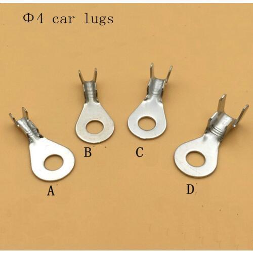 50pcs/lot 4.2 Round Terminal Crimping Terminal M4 Tab Copper Opening Nose End DJ431-4A/B/C/D