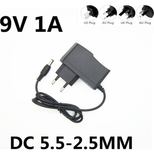 AC 100-240V 9V 1A dc power adapter EU US AU UK Plug 5.5mm*2.1mm interface Power Supply adapter 9 V Vot for arduino UNO MEGA