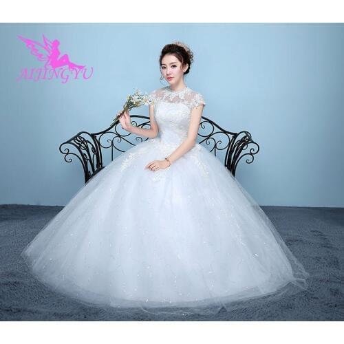 AIJINGYU 2021 wholesale Customized new hot selling cheap ball gown lace up back formal bride dresses wedding dress WK845
