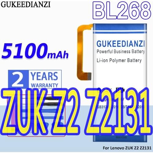 High Capacity GUKEEDIANZI Battery BL268 5100mAh For Lenovo ZUK Z2 Z2131