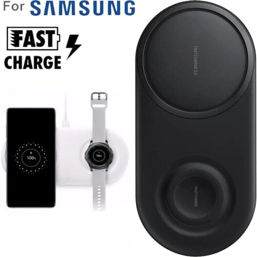25W QI Wireless Charger Duo Pad for iPhone 11 Samsung S10 S10e s9 plus Gear S3 S2 Watch Cargador Inalambrico Chargeur sans fil