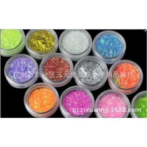 PLE -72 MIXED COLOURS Beauty Nail Art Decoration Desgin Hexagon Paillette Glitter Acrylic Sticker & UV Gel Nail Tips Wholesale
