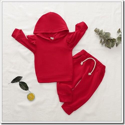Baby Autumn Spring Clothes Set Sport Hooded Tops+Pants 2Pcs Kids Boy Girl Clothing 1-4 Years Children Boy Girls Clothing Suit