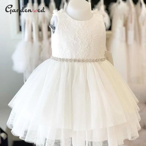 Iovry Communion Dress Tulle Puffy Children Birthday Party Dress Girls Dress Lace Flower Girl Dress Cute Baby Girl Dress