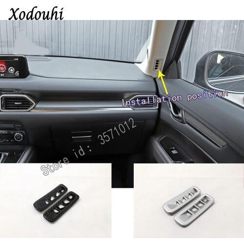 For Mazda CX8 CX-8 2017 2018 2019 2020 Car Sticker Styling Ornament Garnish Cover Frame Trim Front Air Condition Outlet Vent