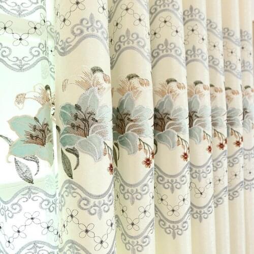 European Luxury Hollow Soluble Embroidery Window Screens Curtains For Living Room Bedroom Window Curtains Sheer Cloth