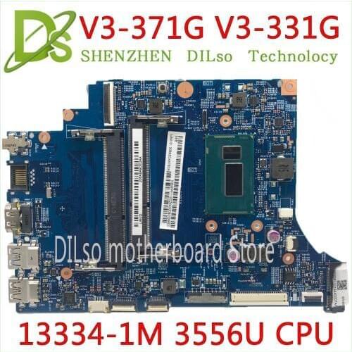 KEFU 13334-1M Motherboard ACER aspire V3-331 V3-371 V3-371G V3-331G Laptop Motherboard 13334-1 3556U CPU 100% Tested