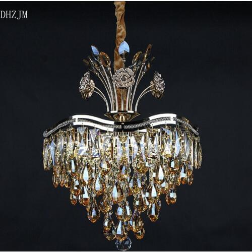 Lustres Round LED Crystal Pendant For Chandeliers High Quality K9 Crystal Lamp Restaurant Hanging Lamp Home Lighting Luminaire