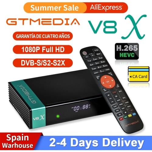 New GTmedia V8X Satellite Receiver H.265 Built-in WiFi upgrade from DVB-S2 Gtmedia V8 nova v9 super fast delivery no app