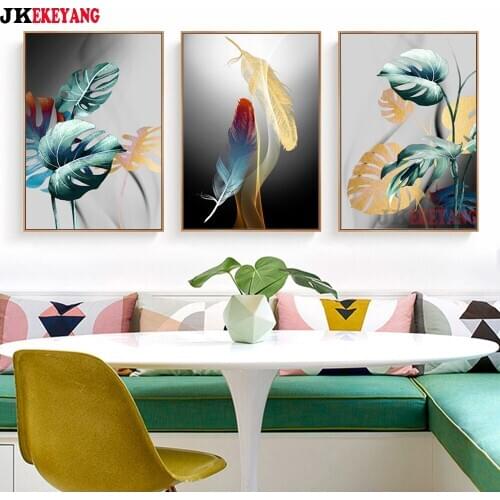 3pcs 5D Diy round/square diamond painting Beautiful leaves and feathers Diamond Mosaic Embroidery cross stitch Y4194