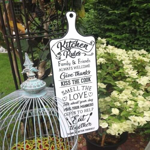 Retro enamel plaque wall art