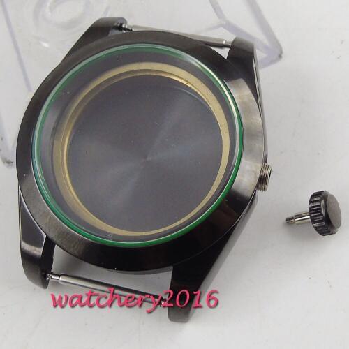 New 39mm PVD Watch Case Sapphire glass fit ETA 8215 MIYOTA 8215 movement Watch Case