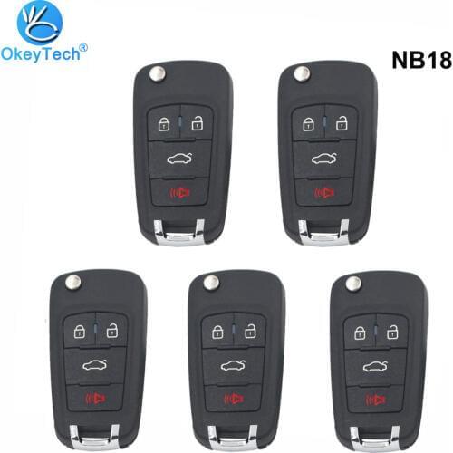 OkeyTech 5pcs/lot NB18 KD Remote Key Multi-functional 4 Button NB Series for KD900 KD900+ URG200 Key Programmer Keydiy NB18-4