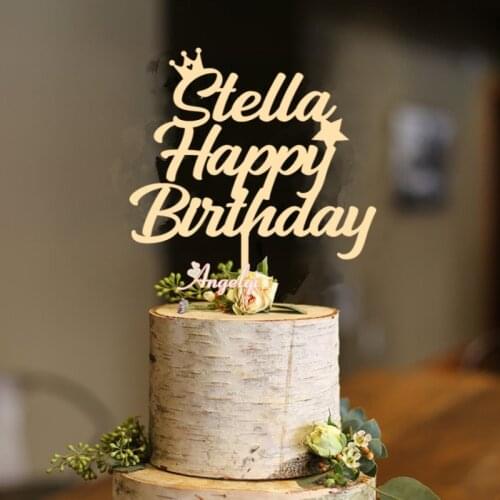 Personalized Happy Birthday Cake Topper Birthday Party Cake Topper Supplies,Custom name Cake Topper Birthday Party Decorations