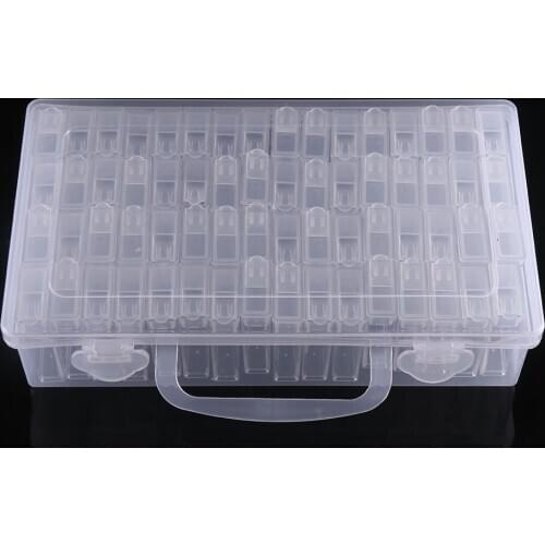 64 Grids Plastic Transparent Storage Box Case Beads Medicine Jewelry Organizer Storage Boxes