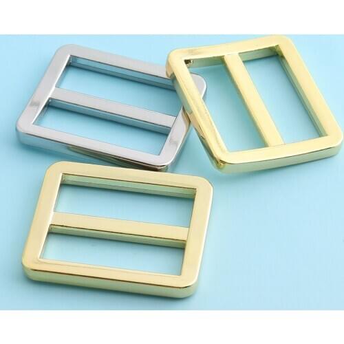 6pcs 25mm Silver Alloy Belt Buckle Adjust Slider Tri Bar Buckles Release Strap Buckle Slider Fastener Bag Notions