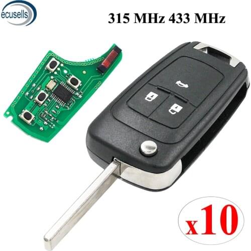10PCS/LOT, 3 Buttons Remote Key for Chevrolet Malibu Cruze Aveo Spark Sail 315/433MHz ID46 Chip Control Alarm Fob