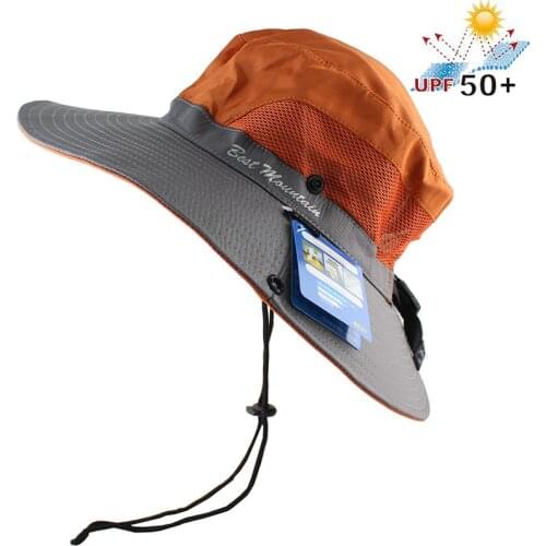 Outdoor Fisherman UPF 50+ Sun Hat Bucket Summer Men Women Fishing Boonie Hat Sun UV Protection Long Large Wide Brim Bob Hiking