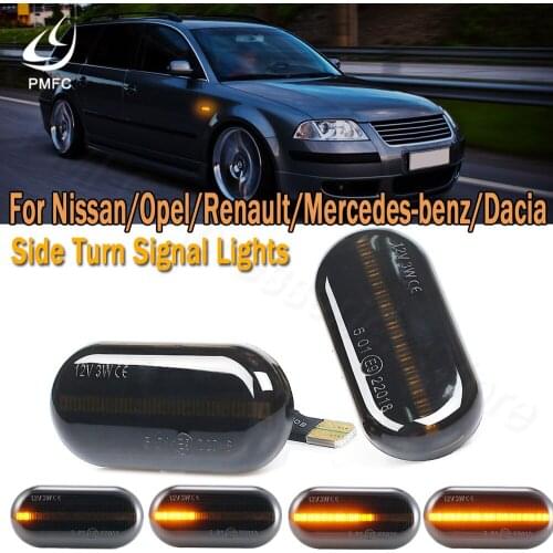 PMFC LED Dynamic Side Marker Turn Signal Lights For Dacia Duster Opel Renault Megane 1 Clio1 2 KANGOO ESPACE Smart Fortwo 453
