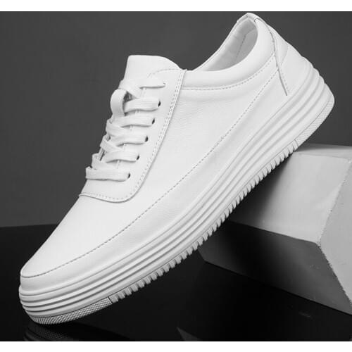 Men Shoes fashion Leather Loafers Breathable Autumn lace up comfortable Casual Shoes Outdoor Men White Sneakers shoe