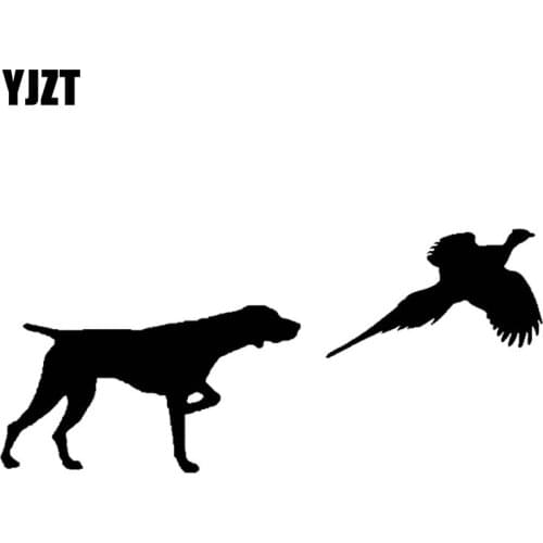 YJZT 16CM*7.2CM Naughty Dogs Play Vinyl Car Sticker Decals Black/Silver C10-00441