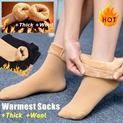 Women Solid Versatile Socks Autumn and Winter Fluff Imitation Nylon Warm Plush Thickened Socks Floor Socks High Quality Wear