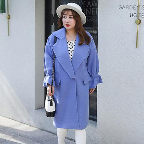 Winter New Large Size Womens Korean Version Of The Ladies Wind Wool Coat Plus Fertilizer To Increase Multi-color Fashion