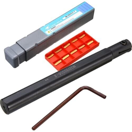 1set MGIVR2016-2 CNC Lathe Blades Machining Internal Lathe Turning Tool With 10pcs MGMN200 Carbide Blades Boring Holder
