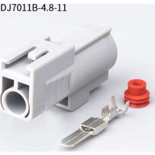 10 set DJ7011B-4.8-11 Automotive Connectors 1p 1 Hole Connector Wire Harness Plug