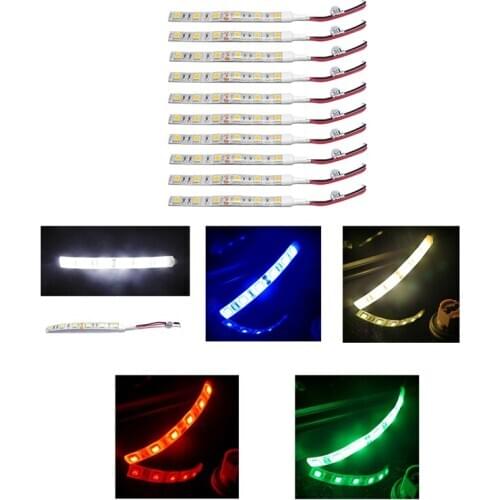 New 10Pcs 10Cm Waterproof 5050 Led Strip Lights Dc 12V Caravan Boat Car
