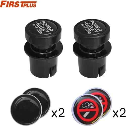 2 x Universal Cigarette Lighter Cover Cap Waterproof Dustproof Cover for Auto Cigarette Lighter Socket Plug Dust Caps Black