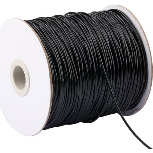 2mm Black White Waxed Cord 10 Meters/Lot Waxed Thread Cord String Strap Necklace Rope For Jewelry Making