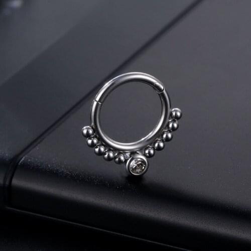 2pcs Nose Ring for Women Men Surgical Steel Cartilage Earring Zircon Septum Piercings Ear Helix Tragus Piercing Jewelry